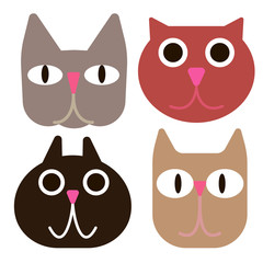 funny cat faces simple art geometric illustration