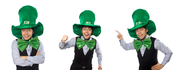 Funny man in saint patrick holiday concept