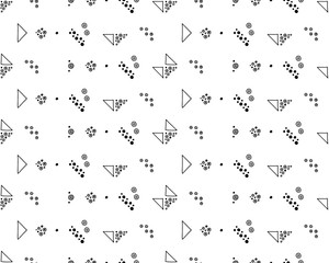 Seamless vector geometrical pattern with hand drawn decorative elements Graphic abstract design, drawing illustration. Print for fabric, textil, wallpaper, wrapping packaging Line drawing Doddle style