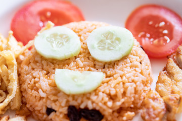 Delicious fried rice, Concept of homemade food for kid