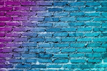 Colorful painted brick wall texture background. Graffiti brick wall, colorful background.