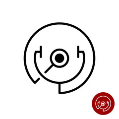 Stethoscope round line style icon. Medical logo. © kilroy79