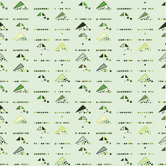 Seamless vector geometrical pattern with hand drawn decorative elements Graphic abstract design, drawing illustration. Print for fabric, textil, wallpaper, wrapping packaging Line drawing Doddle style