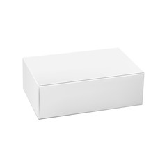 White Product Cardboard Package Box. Illustration Isolated On White Background. Mock Up Template Ready For Your Design. Vector EPS10