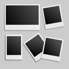 New photo frame mockup design. White border on a white background. Vector illustration EPS10.