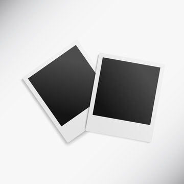 New photo frame mockup design. White border on a white background. Vector illustration EPS10.