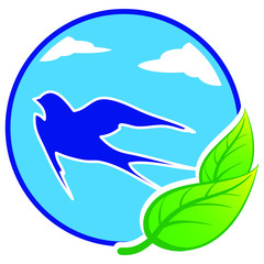 Emblem swallow in the sky