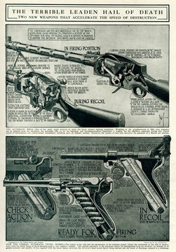 Two Weapons Automatic Rifle Germans Automatic Pistol 1917