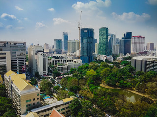 aerial view of Bangkok city