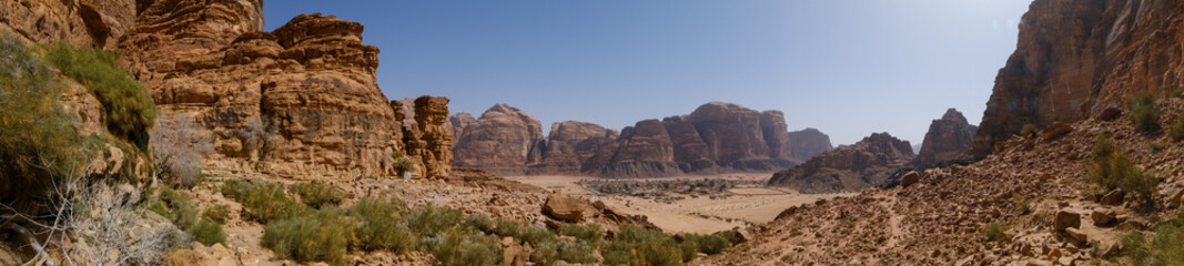 Fototapeta na wymiar Wadi Rum village panorama in Jordan
