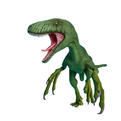 dakotaraptor being aggressive on white background