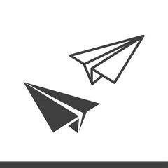 paper plane vector icon filled and lined style