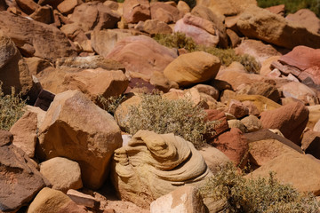 Red rocks in Wadi Rum desert in Jordan