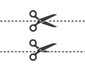 set of scissors isolated on white - obrazy, fototapety, plakaty