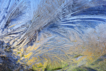 Winter Ice Patterns and a Blue Sky