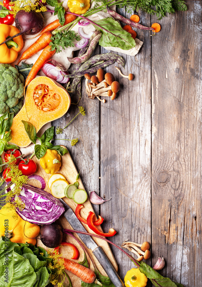 Wall mural assorted fresh vegetables