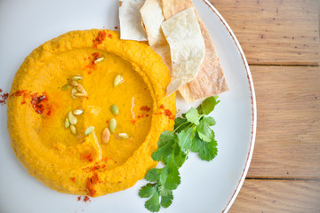 pumpkin soup with bread