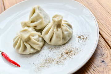 Fototapeta na wymiar meat dumplings on a plate