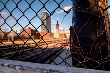 fence looking over highway