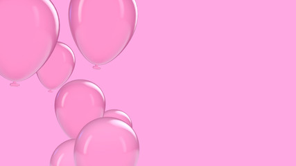 Pink balloon floating in the air