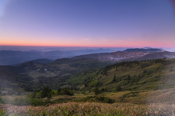 Naklejka premium 早朝の群馬県芳ヶ平