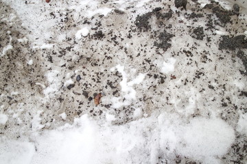 dirty spring snow