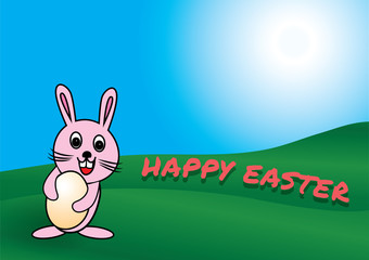 Happy easter. Drawing Cartoon Bunnies with Simple  Shapes. for kids. vector