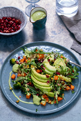 Salad with avocado, quinoa and butternut squash
