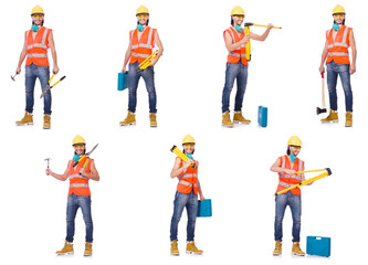 Industrial worker isolated on white 