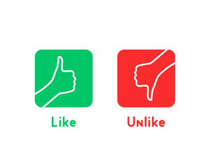 like and unlike red and green logo
