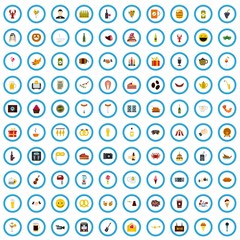 100 hangout icons set in flat style for any design vector illustration