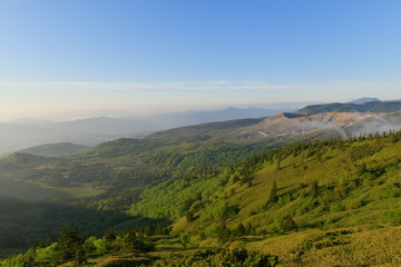 Fototapeta premium 早朝の群馬県芳ヶ平