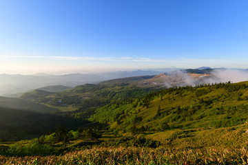 Naklejka premium 早朝の群馬県芳ヶ平