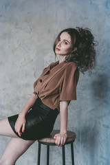 Naklejka premium girl in the style of the 80s