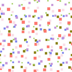 Abstract seamless pattern with colorful chaotic small squares. Infinity geometric pattern. Vector illustration.       