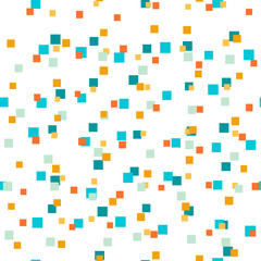 Abstract seamless pattern with colorful chaotic small squares. Infinity geometric pattern. Vector illustration.       