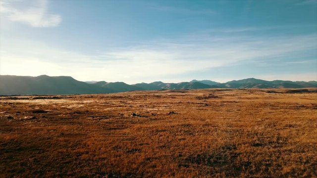 4K drone footage of Golden Colorado sunset.