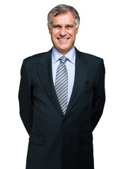 Senior manager isolated on white