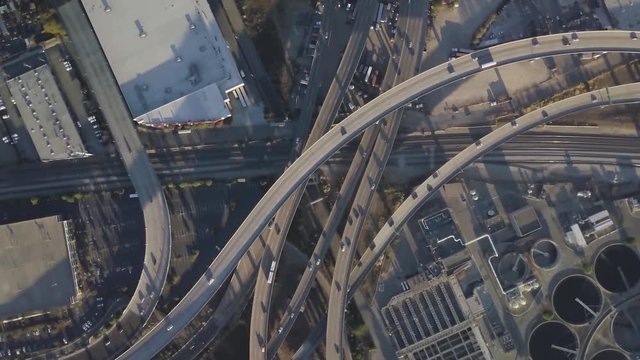 Drone fly over highway 101 east Bay Area