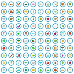 100 harvest icons set in cartoon style for any design vector illustration