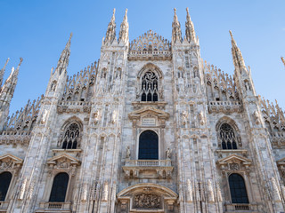 Fototapeta premium facade of Milan Cathedral in midday