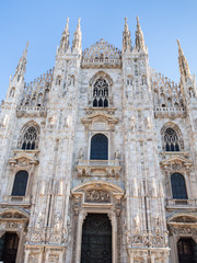 Fototapeta premium front view of Milan Cathedral in midday
