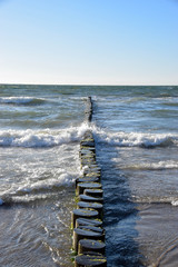 Wellenbrecher, Ostsee, Meer, Nordsee, Wellen, Hintergrund, Natur, Blau, Windig, Sonne, Urlaub,...