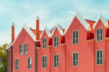 Beautiful Coral Red House Facade