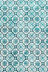 Beautiful Blue Ceramic Wall Texture Pattern Or Azulejos In Lisbon, Portugal