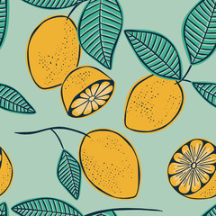 Fresh Lemons Seamless Repeat Pattern