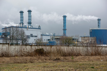 Fototapeta na wymiar factory with chimneys
