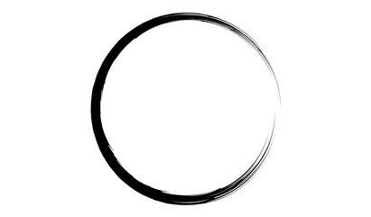 Grunge brush circle made for your design.Black paint circle.
