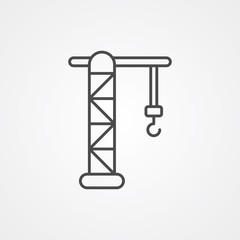 Tower crane vector icon sign symbol