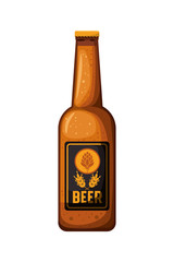 bottle of beer isolated icon
